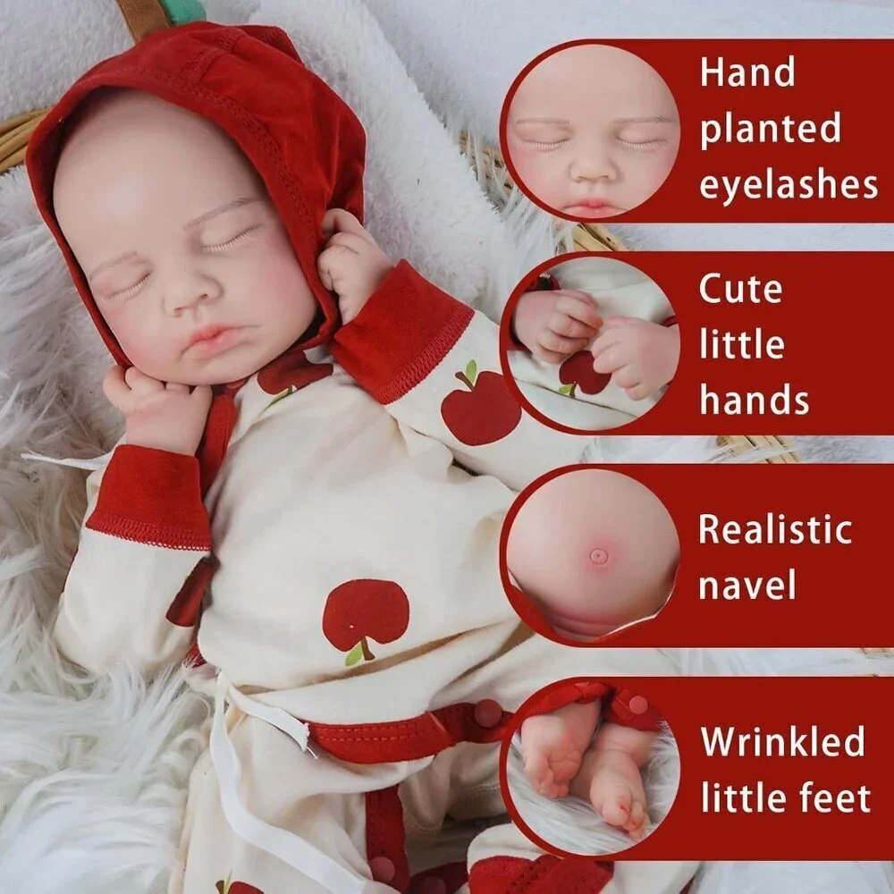 🆕18.9in Full Silicone Reborn Baby Girl Dolls Lifelike Weighted Doll Gift Toy